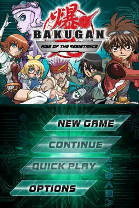 Bakugan - Rise of the Resistance (USA) (En,Fr) screen shot title